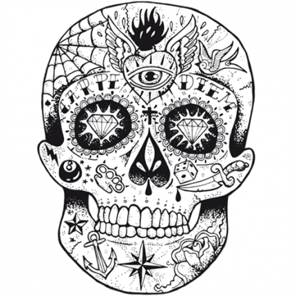 Carpe Diem Skull Tattooed