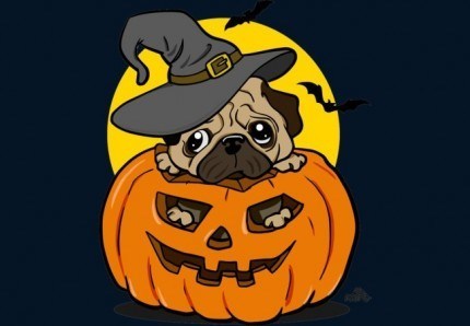 Halloween pug dog