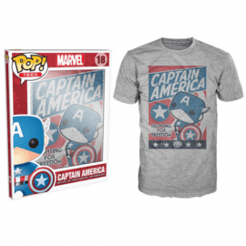 Pre-Sale Item Ships End of January – Funko POP! Tee – Marvel Captain America