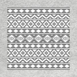 Aztec Essence Pattern White on Gray