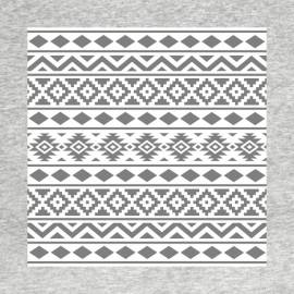 Aztec Essence Pattern Gray on White