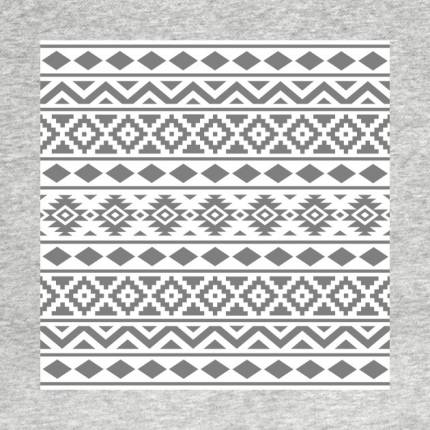 Aztec Essence Pattern Gray on White