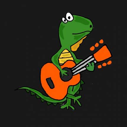 Funny Funky Iguana Playing Guitar Art