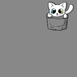Cute White Pocket Cat