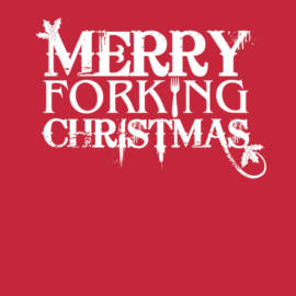 Merry Forking Christmas (White),Xmas T-shirt,Funny Jumper Humor Gift