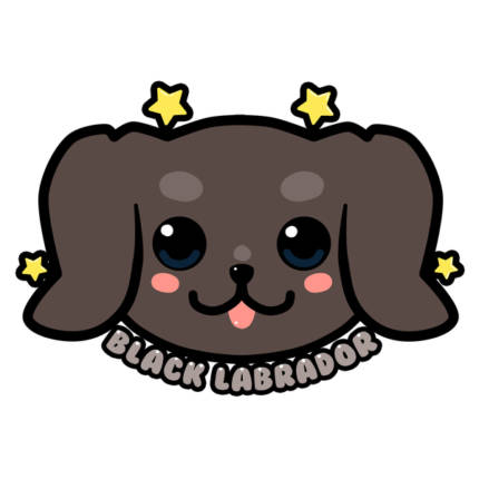 KAWAII Black Labrador Dog Face