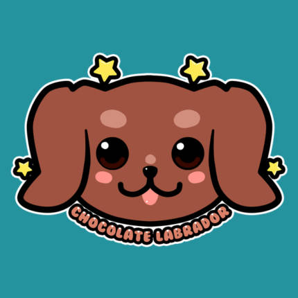 KAWAII Chocolate Labrador Dog Face