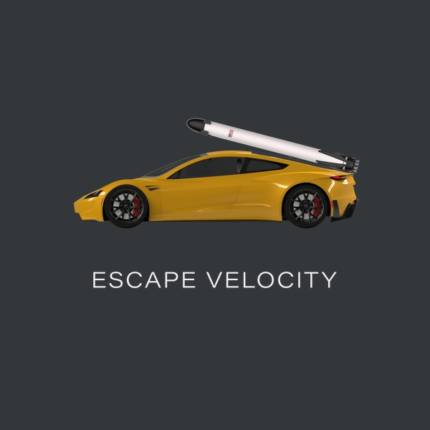 Space Roadster "Escape Velocity" (Yellow w/ White text)