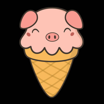 Appetizing Kawaii Cute Pig Ice Cream