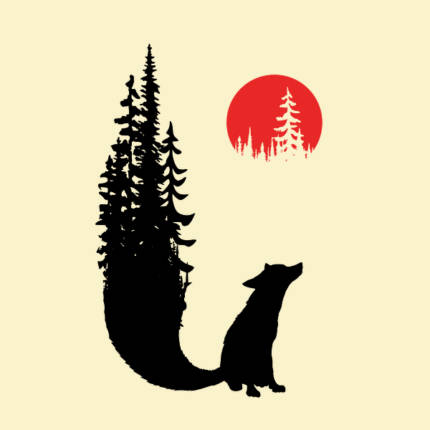 Black Fox and Red Moon