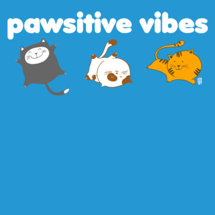 Pawsitive Vibes Three Happy Cats Design