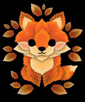 little fox of leaves