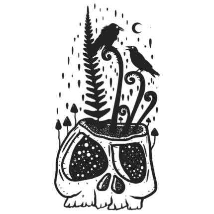 Psychedelic Fern Skull