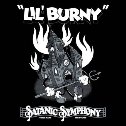 Lil Burny – Satanic Symphony – Vintage Cartoon Burning Church