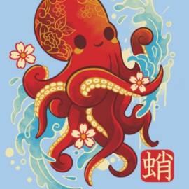 Japanese octopus kawaii