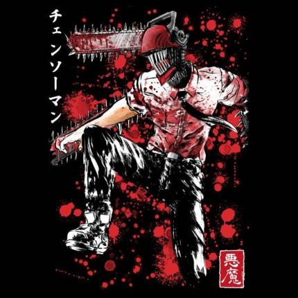 Chainsaw man sumi e black