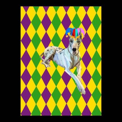 Mardi Gras Harlequin Great Dane Dog