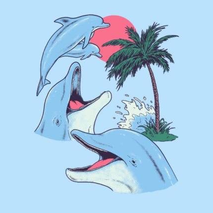 Four Dolphin Palm Tree