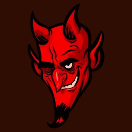 Funny Retro Horny Winking Devil Head T-Shirt