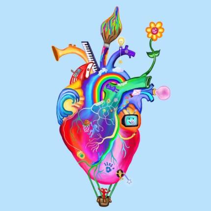 Colorful Whimsical Childhood Heart