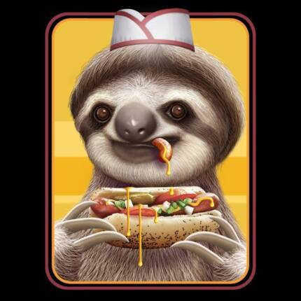SLOTH SELLING HOTDOG