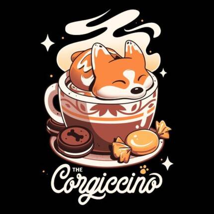 Corgi Coffee Break – Cute Dog