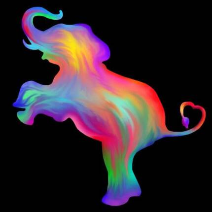 Tie Dye Rainbow Elephant Silhouette