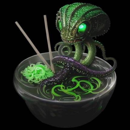 Bowl of Alien Ramen Noodles