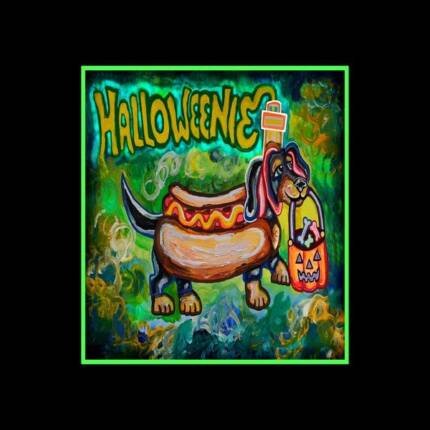 Happy Halloweenie Hotdog Dachshund