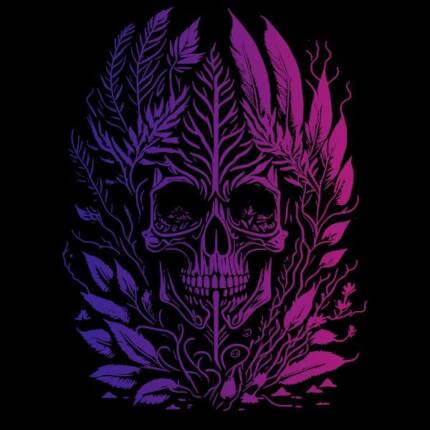 Forest Punk. Mystical Wood Skull