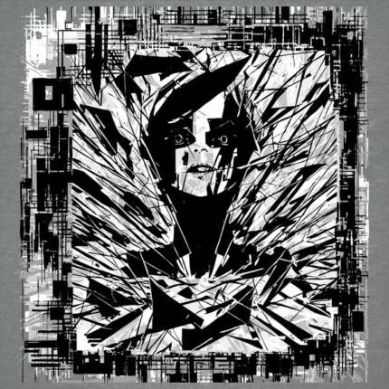 Digital Glitch Girls Power. Electromagnetic Echo