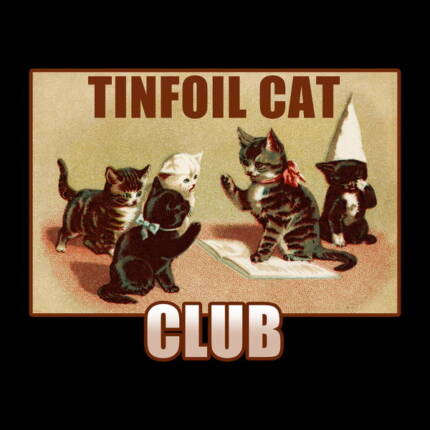 Tinfoil Cat Club Funny Vintage Cat Meme