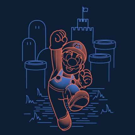 Neon Line-Art Jumpman