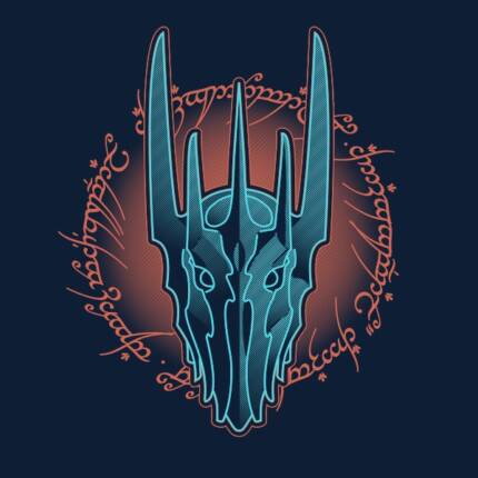 Neon Line-Art Sauron Emblem